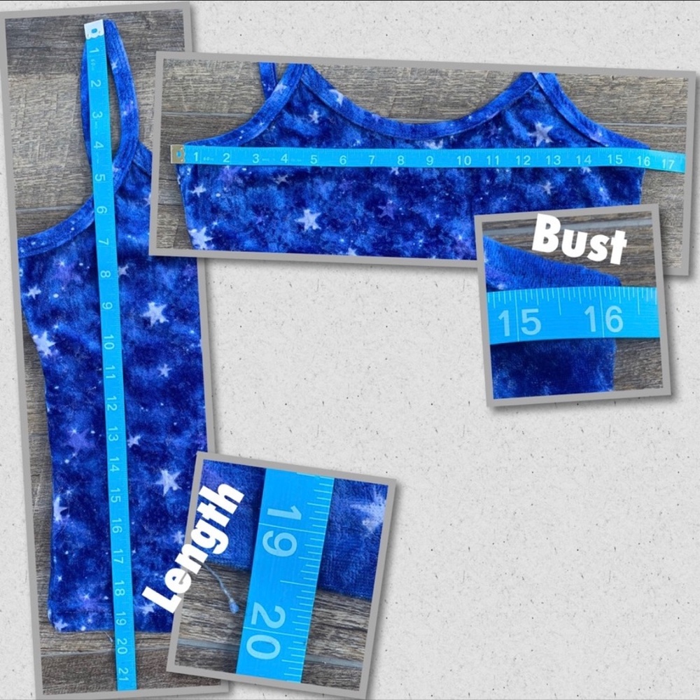 Grunge GlamourChik Blue Star Cropped Tank - Picture 8 of 8